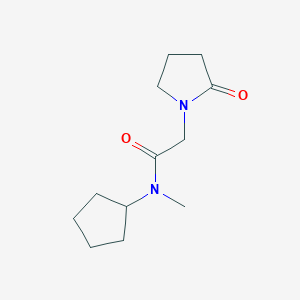 molecular formula C12H20N2O2 B7503914 N-cyclopentyl-N-methyl-2-(2-oxopyrrolidin-1-yl)acetamide 