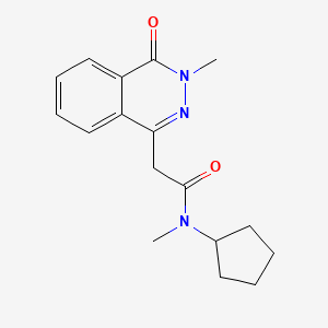 molecular formula C17H21N3O2 B7503947 N-cyclopentyl-N-methyl-2-(3-methyl-4-oxophthalazin-1-yl)acetamide 