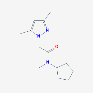 molecular formula C13H21N3O B7503983 N-cyclopentyl-2-(3,5-dimethylpyrazol-1-yl)-N-methylacetamide 