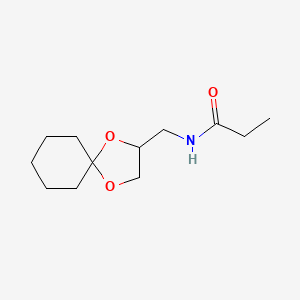 molecular formula C12H21NO3 B7503996 N-(1,4-dioxaspiro[4.5]decan-3-ylmethyl)propanamide 