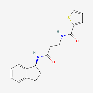 molecular formula C17H18N2O2S B7504037 N-[3-[[(1S)-2,3-dihydro-1H-inden-1-yl]amino]-3-oxopropyl]thiophene-2-carboxamide 