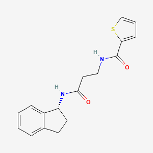 molecular formula C17H18N2O2S B7504041 N-[3-[[(1R)-2,3-dihydro-1H-inden-1-yl]amino]-3-oxopropyl]thiophene-2-carboxamide 