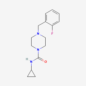 molecular formula C15H20FN3O B7504110 N-cyclopropyl-4-[(2-fluorophenyl)methyl]piperazine-1-carboxamide 