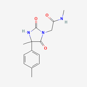 molecular formula C14H17N3O3 B7504245 N-methyl-2-[4-methyl-4-(4-methylphenyl)-2,5-dioxoimidazolidin-1-yl]acetamide 