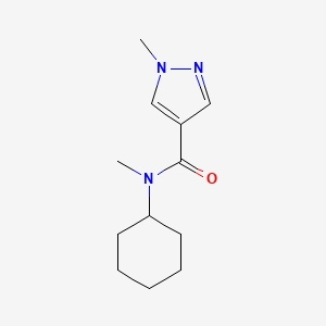 molecular formula C12H19N3O B7504260 N-cyclohexyl-N,1-dimethylpyrazole-4-carboxamide 