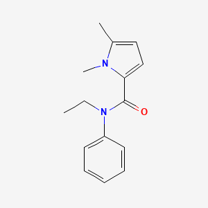 molecular formula C15H18N2O B7504319 N-ethyl-1,5-dimethyl-N-phenylpyrrole-2-carboxamide 