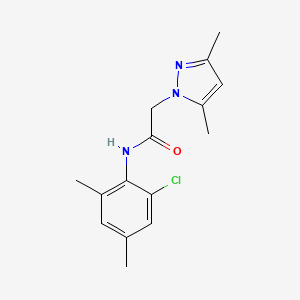 molecular formula C15H18ClN3O B7504386 N-(2-chloro-4,6-dimethylphenyl)-2-(3,5-dimethylpyrazol-1-yl)acetamide 