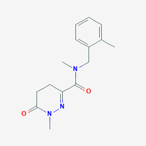 molecular formula C15H19N3O2 B7504403 N,1-dimethyl-N-[(2-methylphenyl)methyl]-6-oxo-4,5-dihydropyridazine-3-carboxamide 
