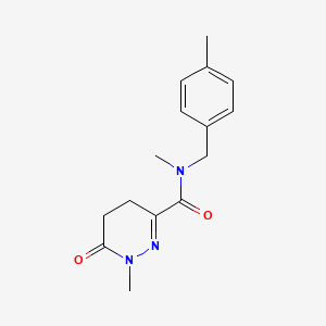 molecular formula C15H19N3O2 B7504427 N,1-dimethyl-N-[(4-methylphenyl)methyl]-6-oxo-4,5-dihydropyridazine-3-carboxamide 