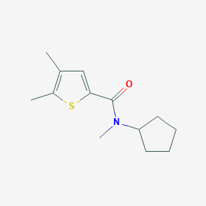 molecular formula C13H19NOS B7504499 N-cyclopentyl-N,4,5-trimethylthiophene-2-carboxamide 