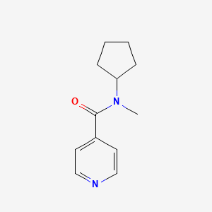 molecular formula C12H16N2O B7504543 N-cyclopentyl-N-methylpyridine-4-carboxamide 