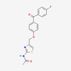 molecular formula C19H15FN2O3S B7504548 N-[4-[[4-(4-fluorobenzoyl)phenoxy]methyl]-1,3-thiazol-2-yl]acetamide 