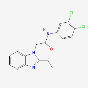 molecular formula C17H15Cl2N3O B7504557 N-(3,4-dichlorophenyl)-2-(2-ethylbenzimidazol-1-yl)acetamide 