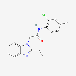molecular formula C18H18ClN3O B7504595 N-(2-chloro-4-methylphenyl)-2-(2-ethylbenzimidazol-1-yl)acetamide 