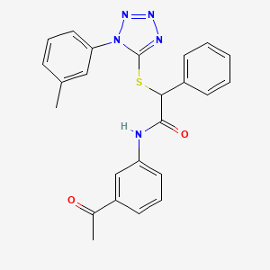 molecular formula C24H21N5O2S B7504602 N-(3-acetylphenyl)-2-[1-(3-methylphenyl)tetrazol-5-yl]sulfanyl-2-phenylacetamide 