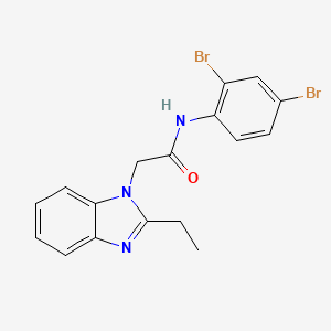 molecular formula C17H15Br2N3O B7504617 N-(2,4-dibromophenyl)-2-(2-ethylbenzimidazol-1-yl)acetamide 