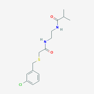 molecular formula C15H21ClN2O2S B7504627 N-[2-[[2-[(3-chlorophenyl)methylsulfanyl]acetyl]amino]ethyl]-2-methylpropanamide 