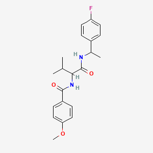 molecular formula C21H25FN2O3 B7504749 N-[1-[1-(4-fluorophenyl)ethylamino]-3-methyl-1-oxobutan-2-yl]-4-methoxybenzamide 