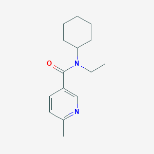 molecular formula C15H22N2O B7507860 N-cyclohexyl-N-ethyl-6-methylpyridine-3-carboxamide 
