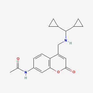 molecular formula C19H22N2O3 B7507900 N-[4-[(dicyclopropylmethylamino)methyl]-2-oxochromen-7-yl]acetamide 