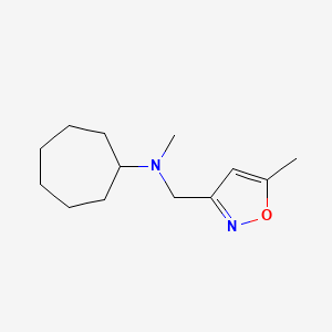 molecular formula C13H22N2O B7508246 N-methyl-N-[(5-methyl-1,2-oxazol-3-yl)methyl]cycloheptanamine 