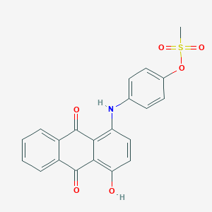 molecular formula C21H15NO6S B075086 9,10-Anthracenedione, 1-hydroxy-4-[[4-[(methylsulfonyl)oxy]phenyl]amino]- CAS No. 1594-08-7