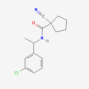 molecular formula C15H17ClN2O B7508622 N-[1-(3-chlorophenyl)ethyl]-1-cyanocyclopentane-1-carboxamide 