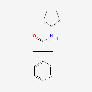 molecular formula C15H21NO B7508651 N-cyclopentyl-2-methyl-2-phenylpropanamide 