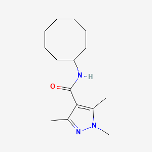 molecular formula C15H25N3O B7508694 N-cyclooctyl-1,3,5-trimethylpyrazole-4-carboxamide 