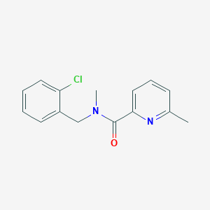 molecular formula C15H15ClN2O B7508895 N-[(2-chlorophenyl)methyl]-N,6-dimethylpyridine-2-carboxamide 