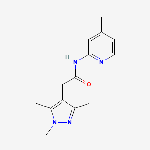 molecular formula C14H18N4O B7508971 N-(4-methylpyridin-2-yl)-2-(1,3,5-trimethylpyrazol-4-yl)acetamide 