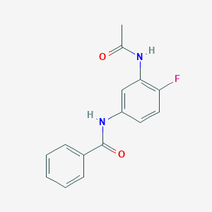 molecular formula C15H13FN2O2 B7509139 N-(3-acetamido-4-fluorophenyl)benzamide 