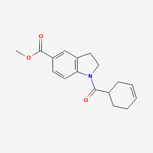 molecular formula C17H19NO3 B7509279 Methyl 1-(cyclohex-3-ene-1-carbonyl)-2,3-dihydroindole-5-carboxylate 