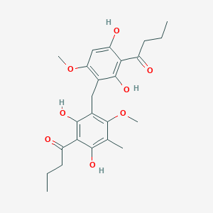 molecular formula C24H30O8 B075100 Butyrophenone, 5'-methyl-3',3'''-methylenebis(2',6'-dihydroxy-4'-methoxy- CAS No. 1509-10-0