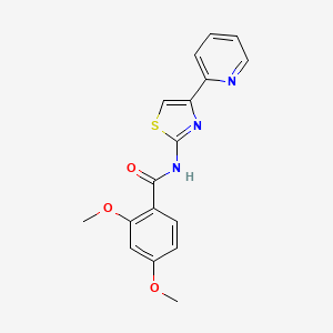 molecular formula C17H15N3O3S B7510559 2,4-dimethoxy-N-(4-pyridin-2-yl-1,3-thiazol-2-yl)benzamide 