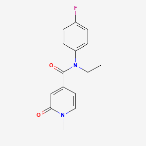 molecular formula C15H15FN2O2 B7510795 N-ethyl-N-(4-fluorophenyl)-1-methyl-2-oxopyridine-4-carboxamide 
