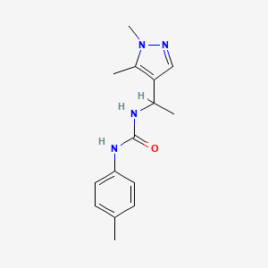 molecular formula C15H20N4O B7510909 1-[1-(1,5-Dimethylpyrazol-4-yl)ethyl]-3-(4-methylphenyl)urea 