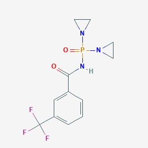 molecular formula C12H13F3N3O2P B075117 Benzamide, N-(bis(1-aziridinyl)phosphinyl)-m-trifluoromethyl- CAS No. 1546-15-2