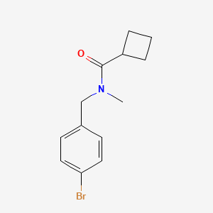 molecular formula C13H16BrNO B7512755 N-[(4-bromophenyl)methyl]-N-methylcyclobutanecarboxamide 