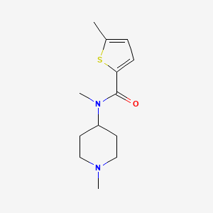 molecular formula C13H20N2OS B7512897 N,5-dimethyl-N-(1-methylpiperidin-4-yl)thiophene-2-carboxamide 