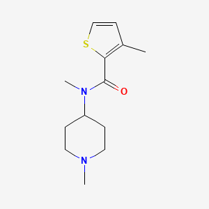 molecular formula C13H20N2OS B7512903 N,3-dimethyl-N-(1-methylpiperidin-4-yl)thiophene-2-carboxamide 