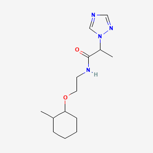 molecular formula C14H24N4O2 B7512916 N-[2-(2-methylcyclohexyl)oxyethyl]-2-(1,2,4-triazol-1-yl)propanamide 