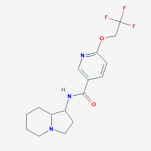 molecular formula C16H20F3N3O2 B7512942 N-(1,2,3,5,6,7,8,8a-octahydroindolizin-1-yl)-6-(2,2,2-trifluoroethoxy)pyridine-3-carboxamide 