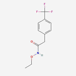 molecular formula C11H12F3NO2 B7516436 N-ethoxy-2-[4-(trifluoromethyl)phenyl]acetamide 