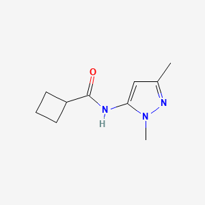 molecular formula C10H15N3O B7516656 N-(2,5-dimethylpyrazol-3-yl)cyclobutanecarboxamide 