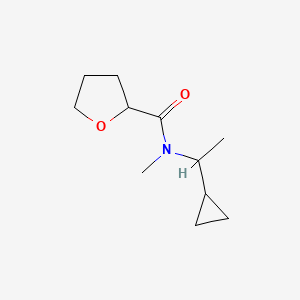 molecular formula C11H19NO2 B7516692 N-(1-cyclopropylethyl)-N-methyloxolane-2-carboxamide 