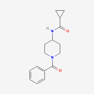 molecular formula C16H20N2O2 B7516731 N-(1-benzoylpiperidin-4-yl)cyclopropanecarboxamide 