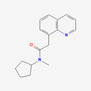 molecular formula C17H20N2O B7516906 N-cyclopentyl-N-methyl-2-quinolin-8-ylacetamide 