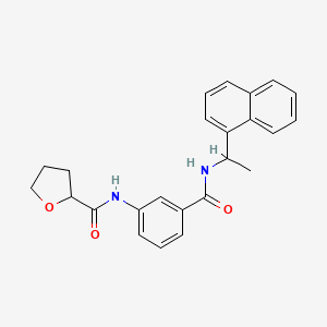 molecular formula C24H24N2O3 B7516921 N-[3-(1-naphthalen-1-ylethylcarbamoyl)phenyl]oxolane-2-carboxamide 