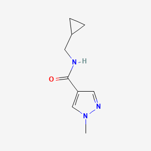molecular formula C9H13N3O B7517052 N-(cyclopropylmethyl)-1-methylpyrazole-4-carboxamide 